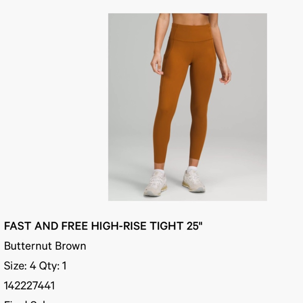 Fast and Free High-Rise Tight 25” in Butternut Brown